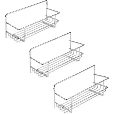 Set de 3 Estantes para Especias de Acero Cromado - Organización de Cocina Set de 3 Estantes para Especias de Acero Cromado - Organización de Cocina