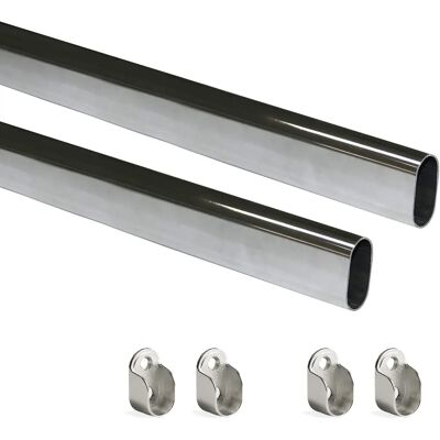 Emuca Garderobestangen Set - Staal Zamak 0.75m - Max 40kg Emuca Garderobestangen Set - Staal Zamak 0.75m - Max 40kg