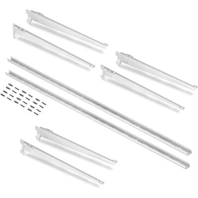 Emuca Wall Mounting Kit - 3 Shelves, White, 380mm - Storage System Emuca Wall Mounting Kit - 3 Shelves, White, 380mm - Storage System