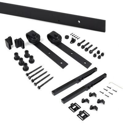 Kit di ferramenta per porta scorrevole - Chiusura morbida - Nero Kit di ferramenta per porta scorrevole - Chiusura morbida - Nero