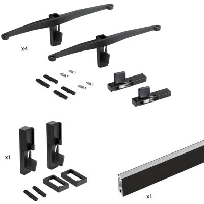 Emuca Schwarzes Modulares Wandregal - Unterstützungssystem Emuca Schwarzes Modulares Wandregal - Unterstützungssystem