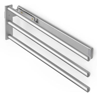 EMUCA - Porte-serviettes extensible - 3 Bras, Aluminium, 440mm - Publicité EMUCA - Porte-serviettes extensible - 3 Bras, Aluminium, 440mm - Publicité
