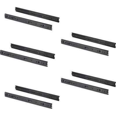 Emuca Drawer Slides - Ball Bearing, 45x450mm, Black Emuca Drawer Slides - Ball Bearing, 45x450mm, Black