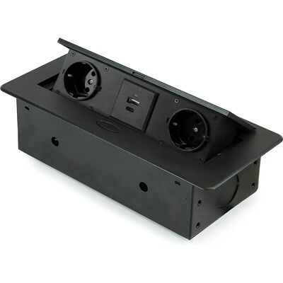 Emuca - Verdeeldoos Atom 26 Lite - 2 Schuko, 2 USB - Past bij 225x111mm paneel Emuca - Verdeeldoos Atom 26 Lite - 2 Schuko, 2 USB - Past bij 225x111mm paneel