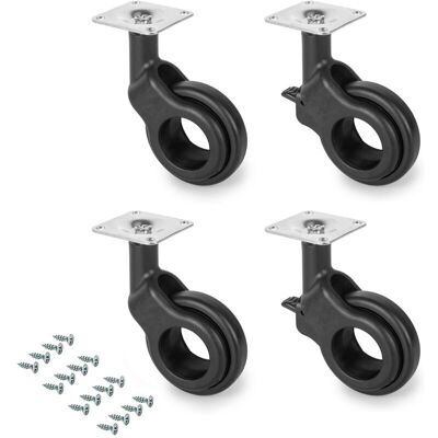 Emuca Stahl Kunststoff 4-Rollen Set - Möbelfüße Emuca Stahl Kunststoff 4-Rollen Set - Möbelfüße
