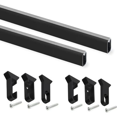 Emuca Rails de Support en Aluminium Noir - Shelf Support Rails - Publicité Emuca Rails de Support en Aluminium Noir - Shelf Support Rails - Publicité