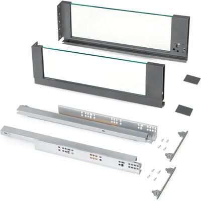 Emuca Vertex 40kg Staal & Glas Lade Emuca Vertex 40kg Staal & Glas Lade