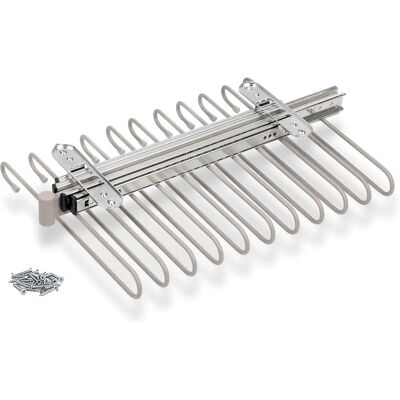 Emuca Steel Pull-Out Pants Holder - 11 Rods Emuca Steel Pull-Out Pants Holder - 11 Rods