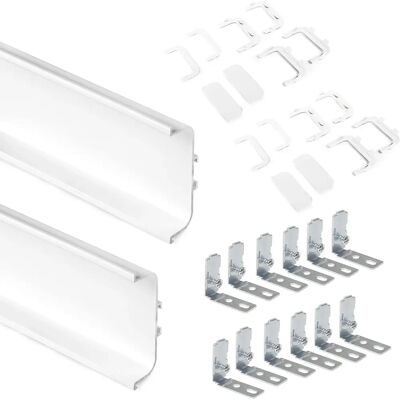 Kit de Perfil de Cocina de Aluminio Blanco Emuca - 2 Perfiles Centrales Gola Kit de Perfil de Cocina de Aluminio Blanco Emuca - 2 Perfiles Centrales Gola