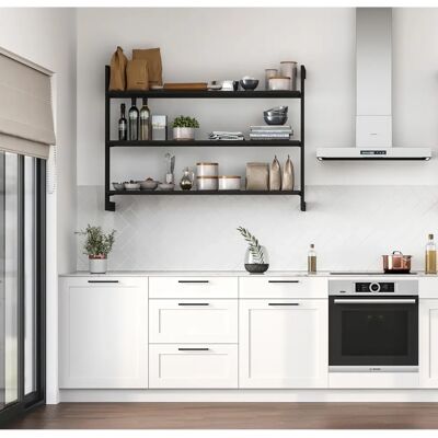Emuca - Modular Wall Frame Kit with Hardware - Black Textured Emuca - Modular Wall Frame Kit with Hardware - Black Textured