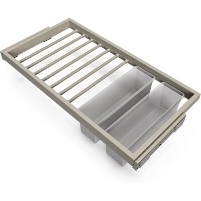 Emuca - Verstellbares Kleiderschrank-Zubehör-Set - 7 Hosenstangen, 2 Körbchen, Sanftschließ-Gleitschienen Emuca - Verstellbares Kleiderschrank-Zubehör-Set - 7 Hosenstangen, 2 Körbchen, Sanftschließ-Gleitschienen
