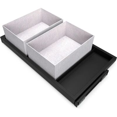 Emuca Schrankorganizer-Set - Verstellbare Soft-Close-Leisten, Schwarze Oberfläche Emuca Schrankorganizer-Set - Verstellbare Soft-Close-Leisten, Schwarze Oberfläche