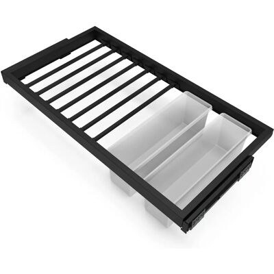 Zestaw garderoby Emuca z 7 aluminiowymi wieszakami na spodnie Zestaw garderoby Emuca z 7 aluminiowymi wieszakami na spodnie
