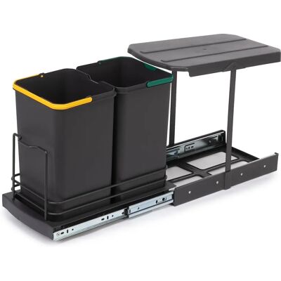 Emuca - Recycling Container 2x12L - Keukenmeubel Emuca - Recycling Container 2x12L - Keukenmeubel