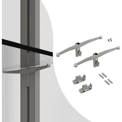 Emuca Glasregalhalter - Zamak Grau Stein - 5 Stück Emuca Glasregalhalter - Zamak Grau Stein - 5 Stück
