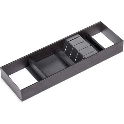 Emuca Knife Organizer - 150x470mm - Anthracite gray - Steel & Wood Emuca Knife Organizer - 150x470mm - Anthracite gray - Steel & Wood