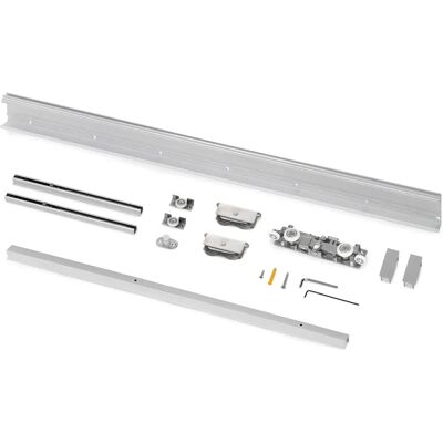 Kit de puerta corredera Emuca - Soporta 80kg, Cierre suave, Montaje en pared Kit de puerta corredera Emuca - Soporta 80kg, Cierre suave, Montaje en pared