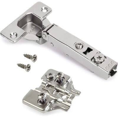 Emuca Nickel Scharniere - 20 Stück - Verstellbar, Clip-Montage - Tür 105° Emuca Nickel Scharniere - 20 Stück - Verstellbar, Clip-Montage - Tür 105°