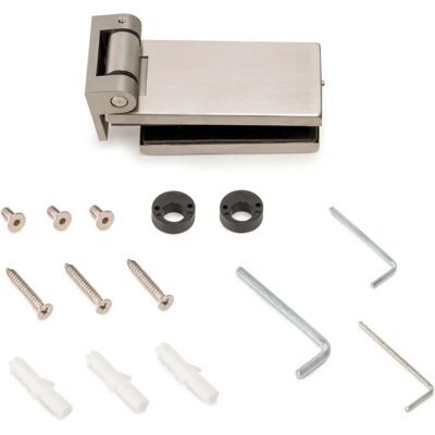 Emuca Bisagra para Puertas de Vidrio - Acero Inoxidable - 180° Emuca Bisagra para Puertas de Vidrio - Acero Inoxidable - 180°