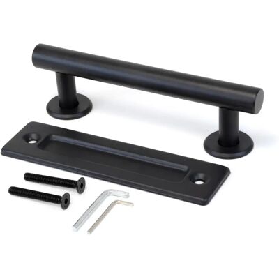 Pomo para puertas correderas de acero - 240mm, 180mm entre agujeros - Robusto acero Pomo para puertas correderas de acero - 240mm, 180mm entre agujeros - Robusto acero