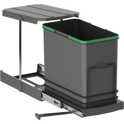 Emuca - Pojemnik do recyklingu 24L - Łatwa instalacja, Stal i Plastik Emuca - Pojemnik do recyklingu 24L - Łatwa instalacja, Stal i Plastik