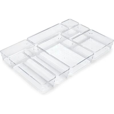 Kit de 8 cubos organizadores transparentes de plástico para cajones - Emuca Kit de 8 cubos organizadores transparentes de plástico para cajones - Emuca