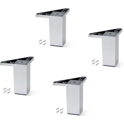 Pieds pour meubles Alumix 1 - lot de 4, 100mm, Chromé Pieds pour meubles Alumix 1 - lot de 4, 100mm, Chromé
