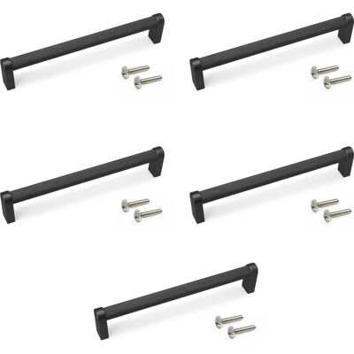 Emuca Tiradores para Muebles Bergen - 173mm, Negro, 5 Uds Emuca Tiradores para Muebles Bergen - 173mm, Negro, 5 Uds