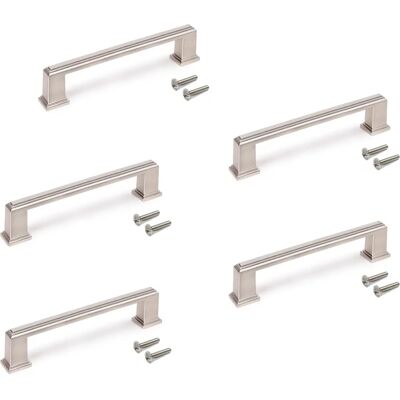 Poignées pour Meubles Emuca - 147,5mm, 128mm Écartement - Nickel Satiné - Publicité Poignées pour Meubles Emuca - 147,5mm, 128mm Écartement - Nickel Satiné - Publicité