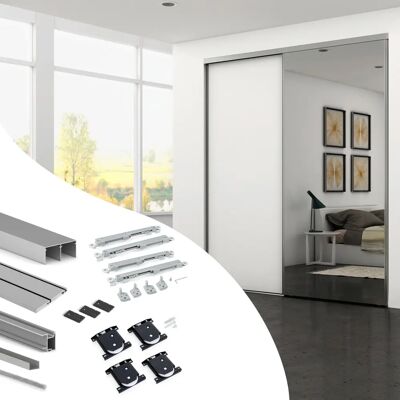 Emuca - Schiebetür-Schrankset - Für 2 Türen bis 18mm Emuca - Schiebetür-Schrankset - Für 2 Türen bis 18mm