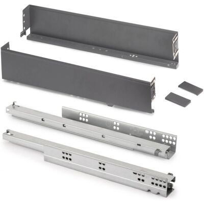 Emuca 3274035 Stahl Schublade - 88mm Höhe, 440mm Tiefe, Grau Emuca 3274035 Stahl Schublade - 88mm Höhe, 440mm Tiefe, Grau