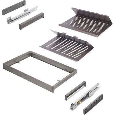 Emuca Kit de Zapatero Titanio - Ajustable, Cierre Suave, 30kg Emuca Kit de Zapatero Titanio - Ajustable, Cierre Suave, 30kg