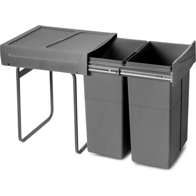 Emuca - Stahl Küchenabfalleimer Recycle 2x25L - Hausmüllsortierung Emuca - Stahl Küchenabfalleimer Recycle 2x25L - Hausmüllsortierung