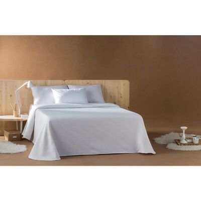 Housse de Couette Jacquard Blanche Estoralis Modèle Vagues - Couverture Housse de Couette Jacquard Blanche Estoralis Modèle Vagues - Couverture