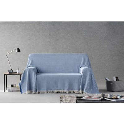 Estoralis Plaid Jacquard Reversibile Blu - 230x260cm Estoralis Plaid Jacquard Reversibile Blu - 230x260cm