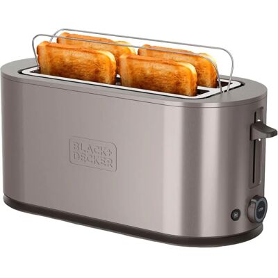 Torradeira Black+Decker BXTO1501E - 1500W, Aço inoxidável, Slot duplo Torradeira Black+Decker BXTO1501E - 1500W, Aço inoxidável, Slot duplo