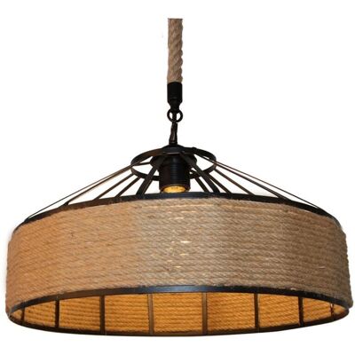 WOTTES Lámpara Colgante Vintage de Cáñamo - Lámpara Suspendida WOTTES Lámpara Colgante Vintage de Cáñamo - Lámpara Suspendida