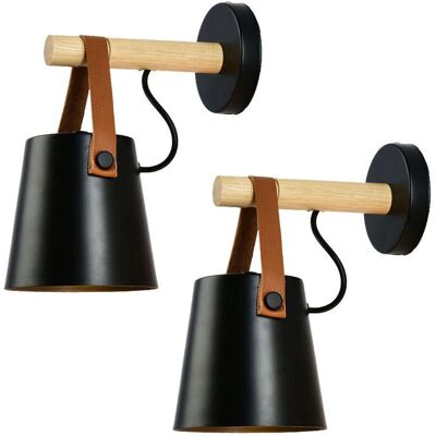 WOTTES - 2 Piece - Vintage Industrial - Black - Wall Lamp WOTTES - 2 Piece - Vintage Industrial - Black - Wall Lamp