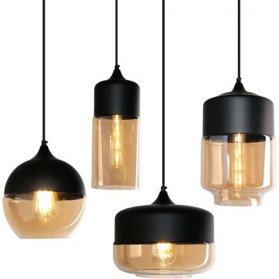 WOTTES - 4 Lámparas de Techo Vintage Industriales - Lámpara Colgante WOTTES - 4 Lámparas de Techo Vintage Industriales - Lámpara Colgante