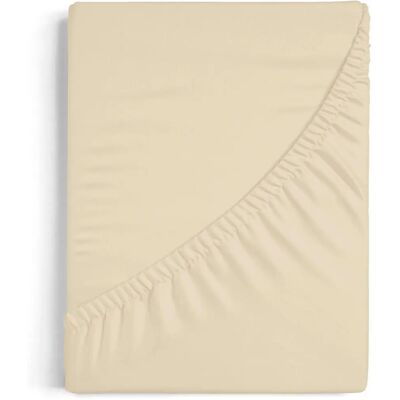 Drap-housse ajustable beige Burrito Blanco - 150cm Drap-housse ajustable beige Burrito Blanco - 150cm
