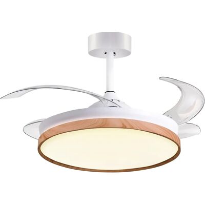 Ventilador de Techo BEL AIR HOME con Motor DC y Aspas Retráctiles - 72W, Blanco/Natural Ventilador de Techo BEL AIR HOME con Motor DC y Aspas Retráctiles - 72W, Blanco/Natural