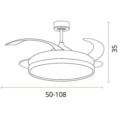 FERRIMEX Ventilateur de Plafond Kigali - Ailes Rétractables - 72W LED - Blanc/Or - Publicité FERRIMEX Ventilateur de Plafond Kigali - Ailes Rétractables - 72W LED - Blanc/Or - Publicité
