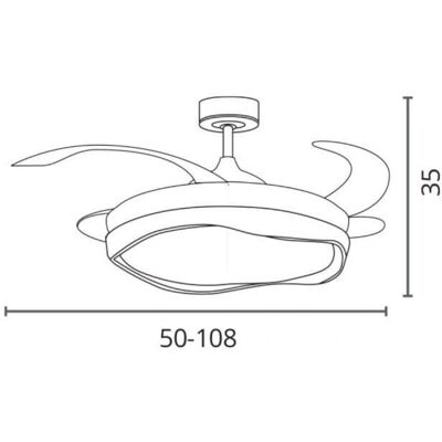 Interlusa Ventilador de Techo Blanco - 4 Aspas Retráctiles - LED 72W 300040006000K Interlusa Ventilador de Techo Blanco - 4 Aspas Retráctiles - LED 72W 300040006000K