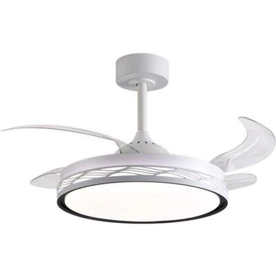 Ventilador Interlusa - Modelo 300040006000K - Blanco/Negro, Aspas retráctiles, 72W LED Ventilador Interlusa - Modelo 300040006000K - Blanco/Negro, Aspas retráctiles, 72W LED