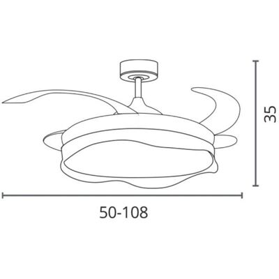 Interlusa - Modelo 300040006000K Ventilador de Techo - Blanco/Haya, Aspas Retráctiles Interlusa - Modelo 300040006000K Ventilador de Techo - Blanco/Haya, Aspas Retráctiles