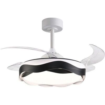 Interlusa Ventilador - ondas negro, 4 aspas retráctiles, 72W LED - Ventilador Interlusa Ventilador - ondas negro, 4 aspas retráctiles, 72W LED - Ventilador