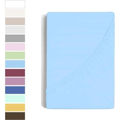 MYC HOME LINENS Fitted Sheet z Poliestru i Bawełny - Niebieski MYC HOME LINENS Fitted Sheet z Poliestru i Bawełny - Niebieski