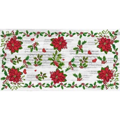 TEXTILES VILBER Tapis vinyle poinsettia - Tapis TEXTILES VILBER Tapis vinyle poinsettia - Tapis