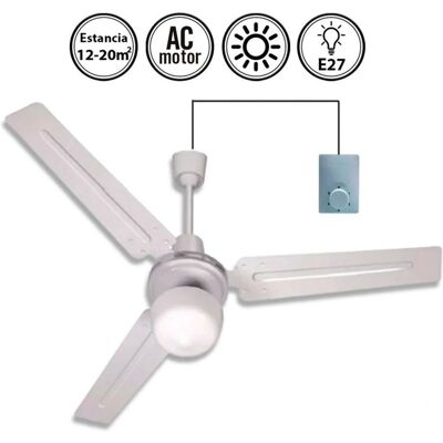Mundofan - Ventilador de Techo con Luz - 90cm - Blanco - Eficiente Mundofan - Ventilador de Techo con Luz - 90cm - Blanco - Eficiente