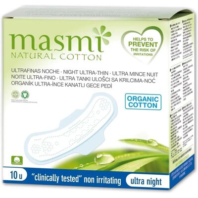 Serviettes hygiéniques Masmi Coton Naturel Ultra de Nuit - Publicité Serviettes hygiéniques Masmi Coton Naturel Ultra de Nuit - Publicité